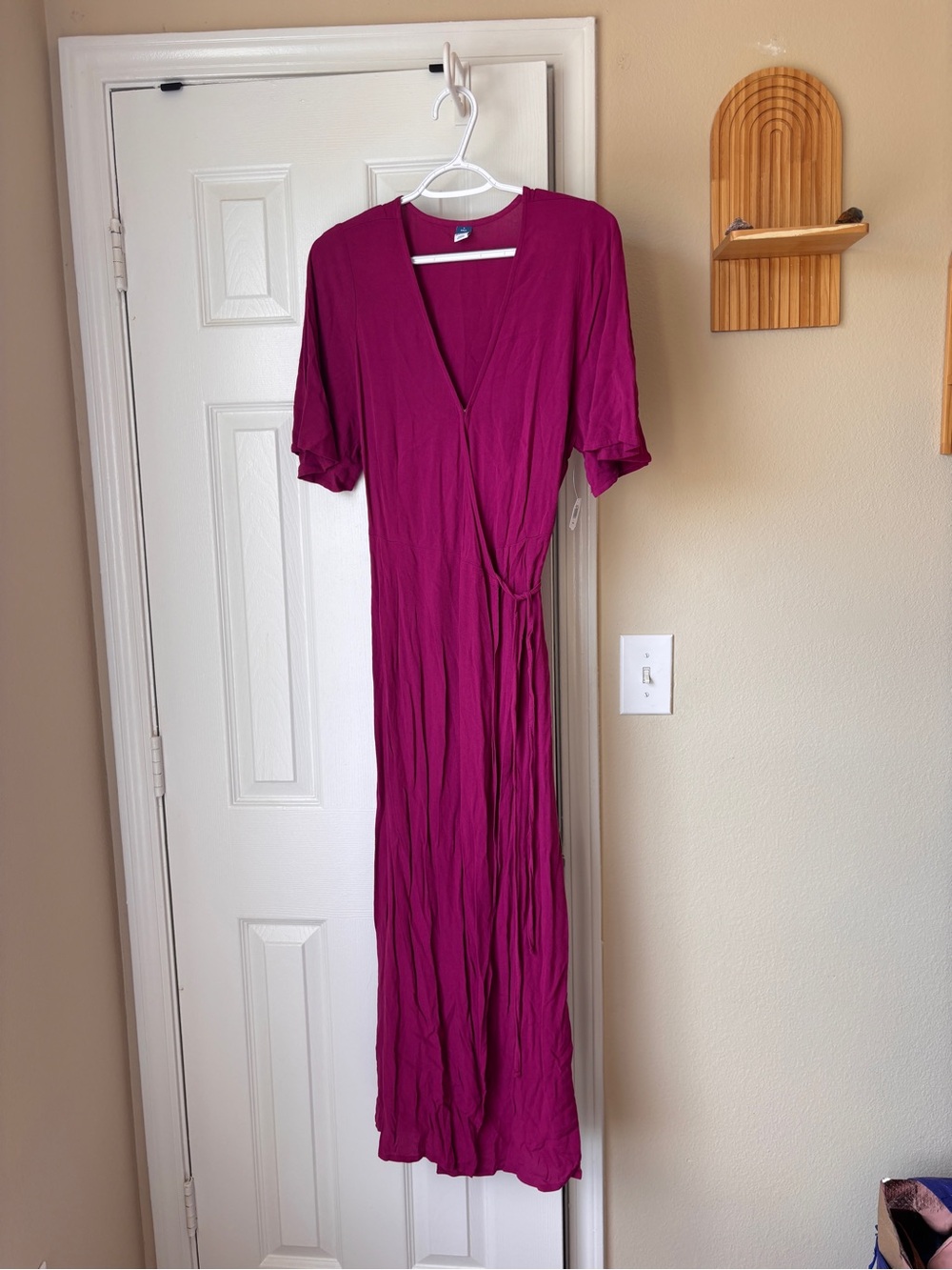 Women’s Magenta Wrap-Style Maxi Dress